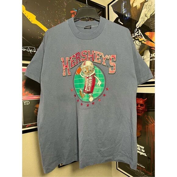 Vintage 90s Hersheys Chocolate Football Tee - Picture 1 of 6